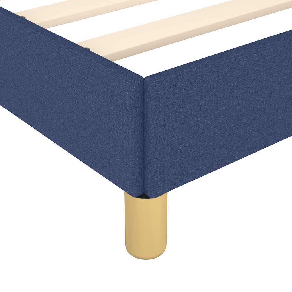 Cadre de lit avec tête de lit sans matelas bleu 140x190cm tissu - XIOS