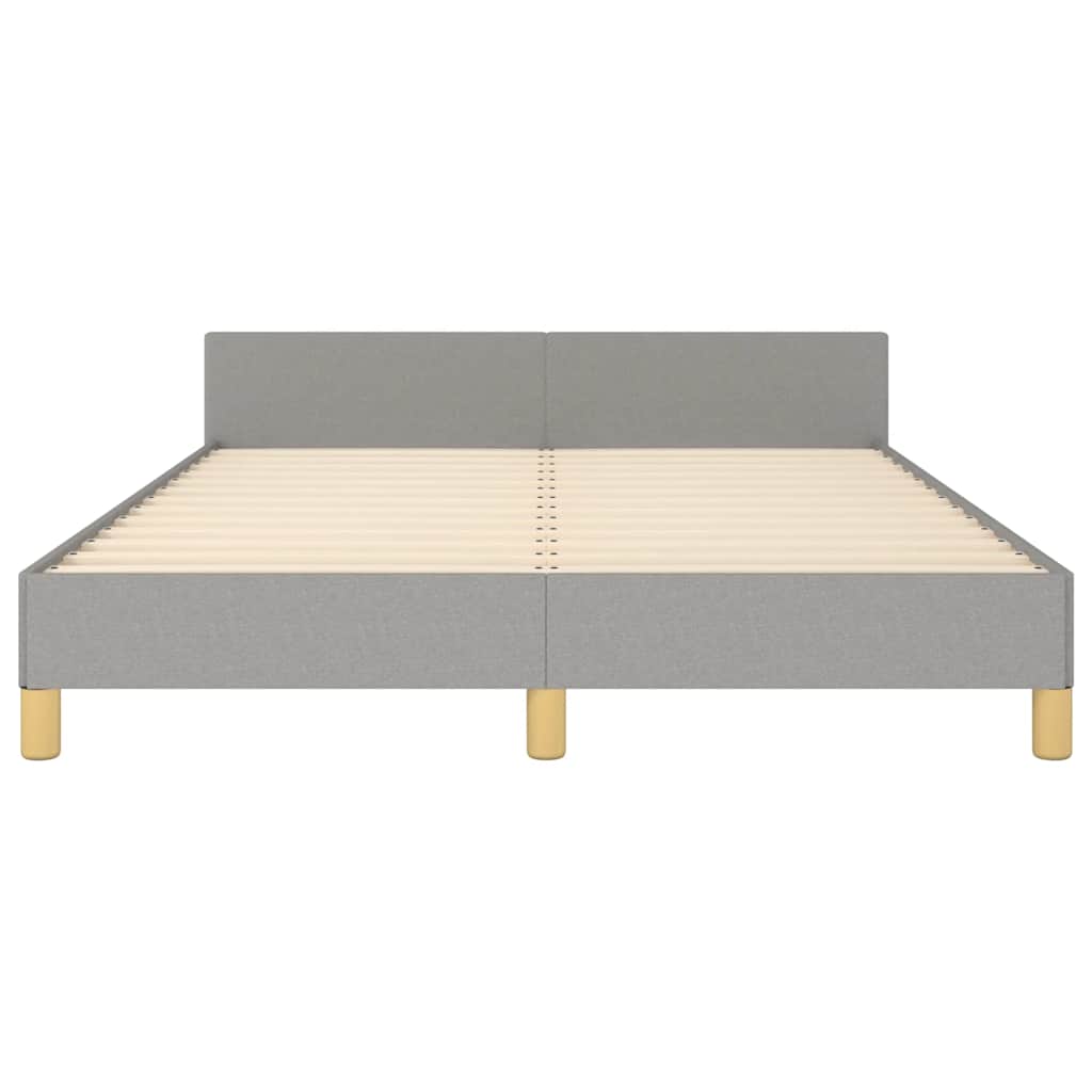 Cadre de lit sans matelas gris clair 140x200 cm tissu - XIOS