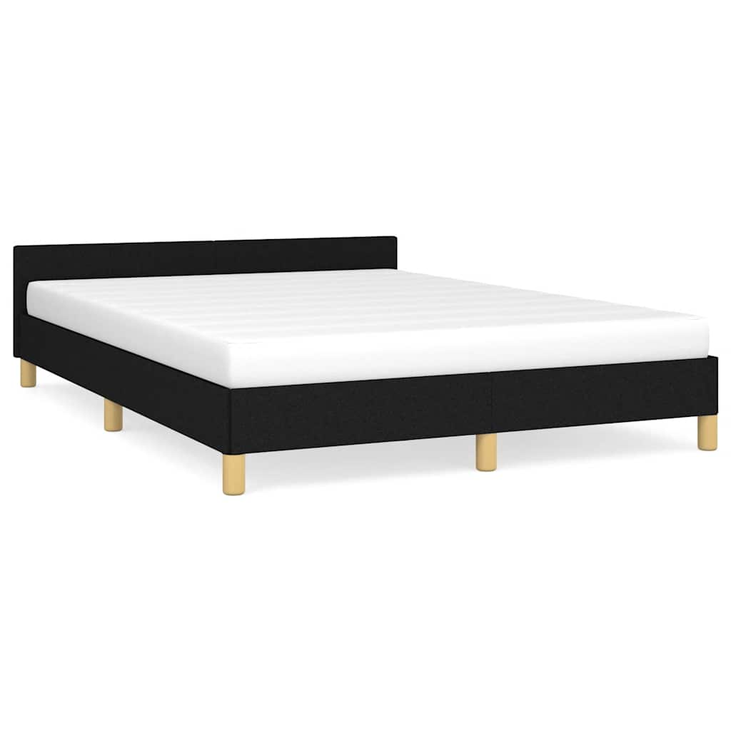 Cadre de lit sans matelas noir 140x200 cm tissu - XIOS