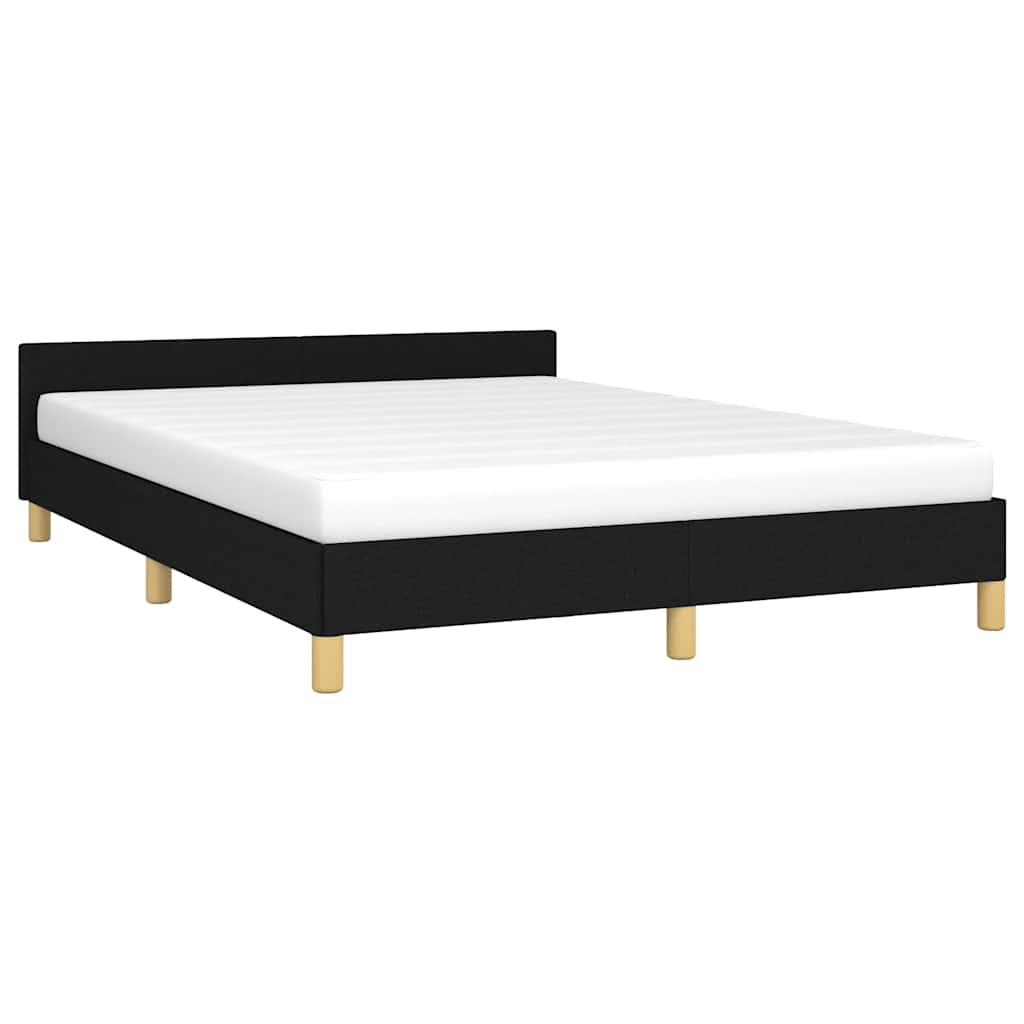 Cadre de lit sans matelas noir 140x200 cm tissu - XIOS