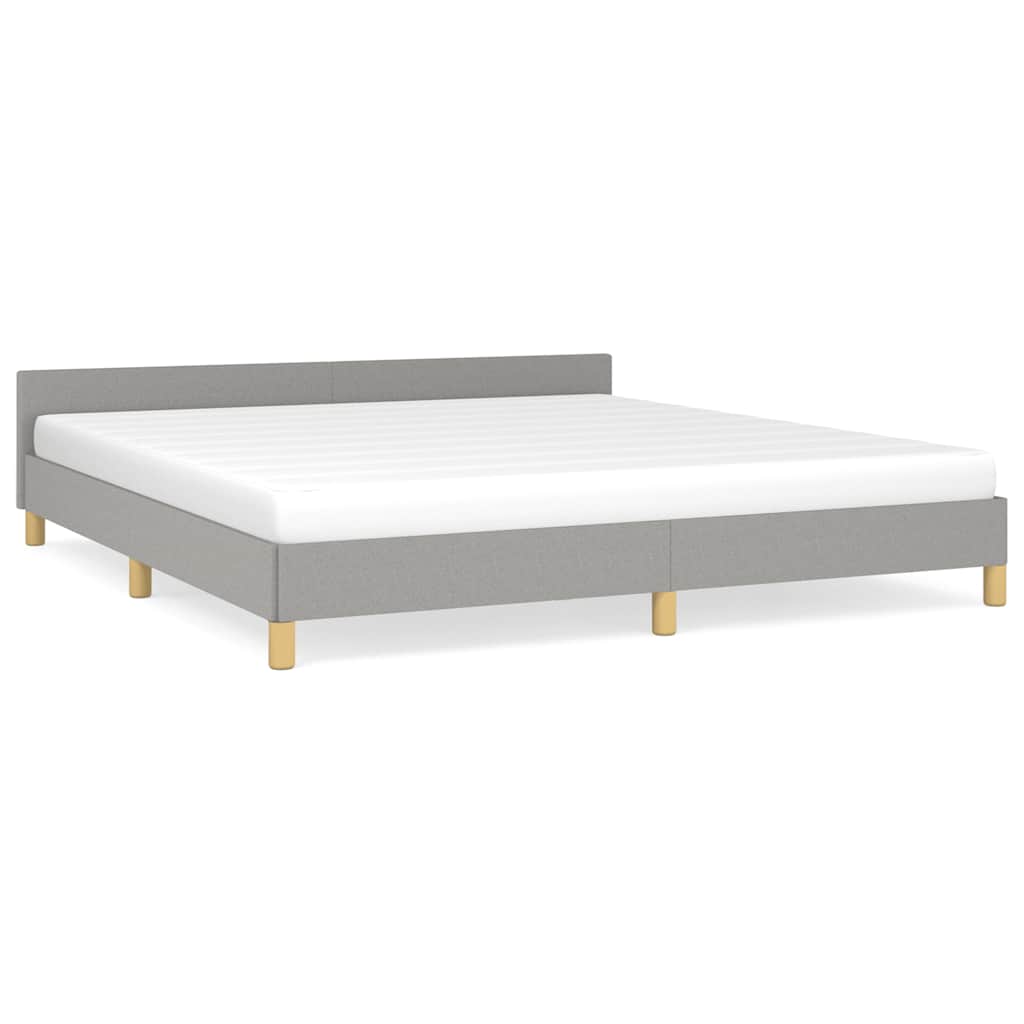 Cadre de lit sans matelas gris clair 160x200 cm tissu - XIOS