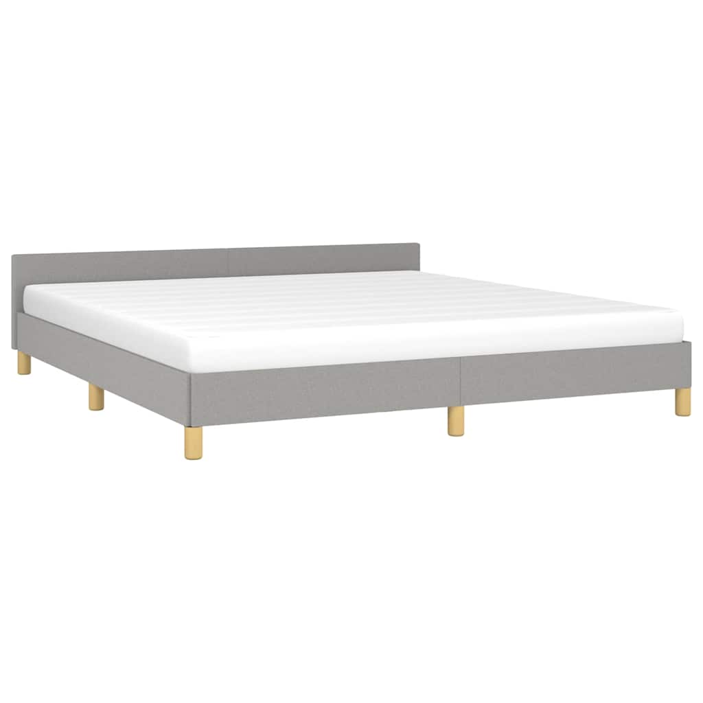 Cadre de lit sans matelas gris clair 160x200 cm tissu - XIOS