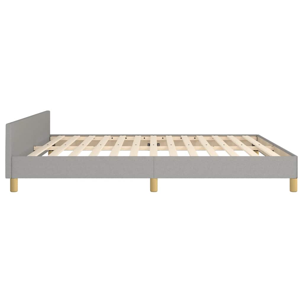 Cadre de lit sans matelas gris clair 160x200 cm tissu - XIOS