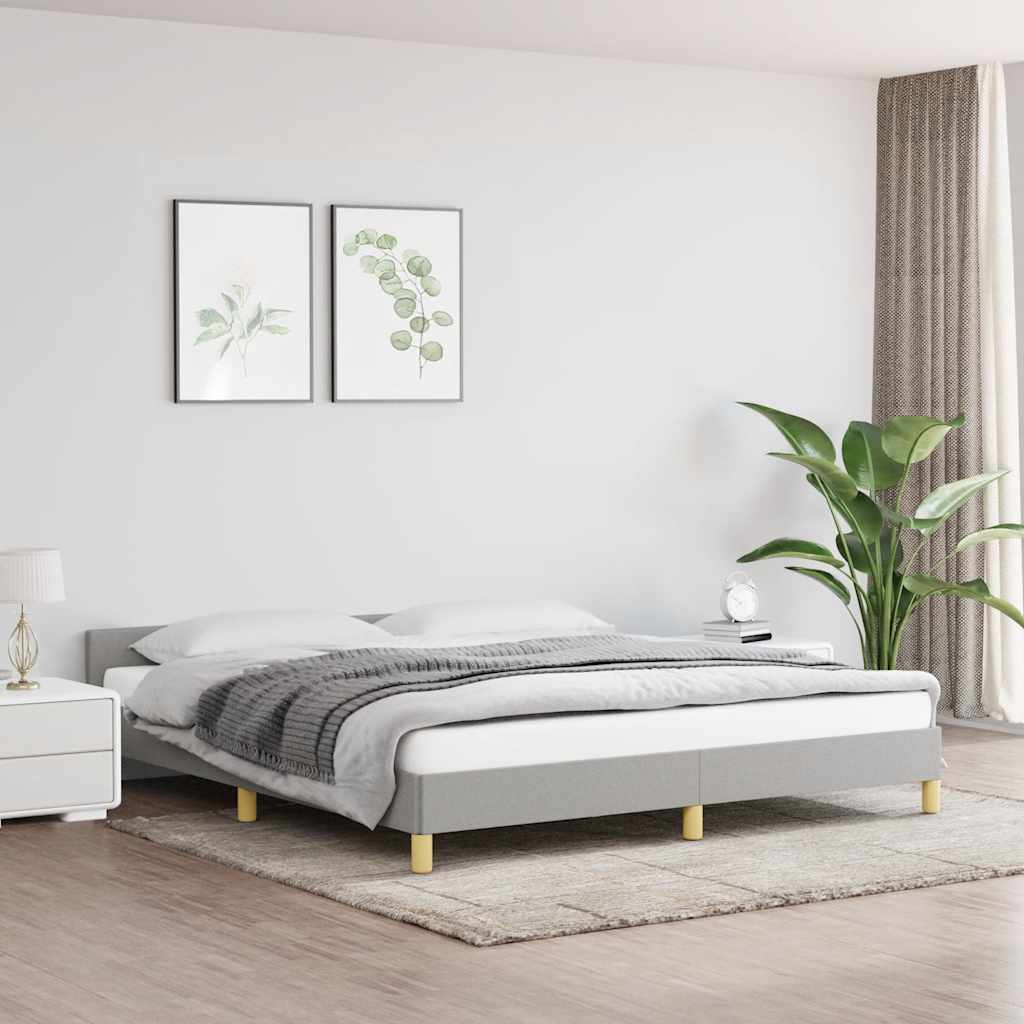 Cadre de lit sans matelas gris clair 160x200 cm tissu - XIOS