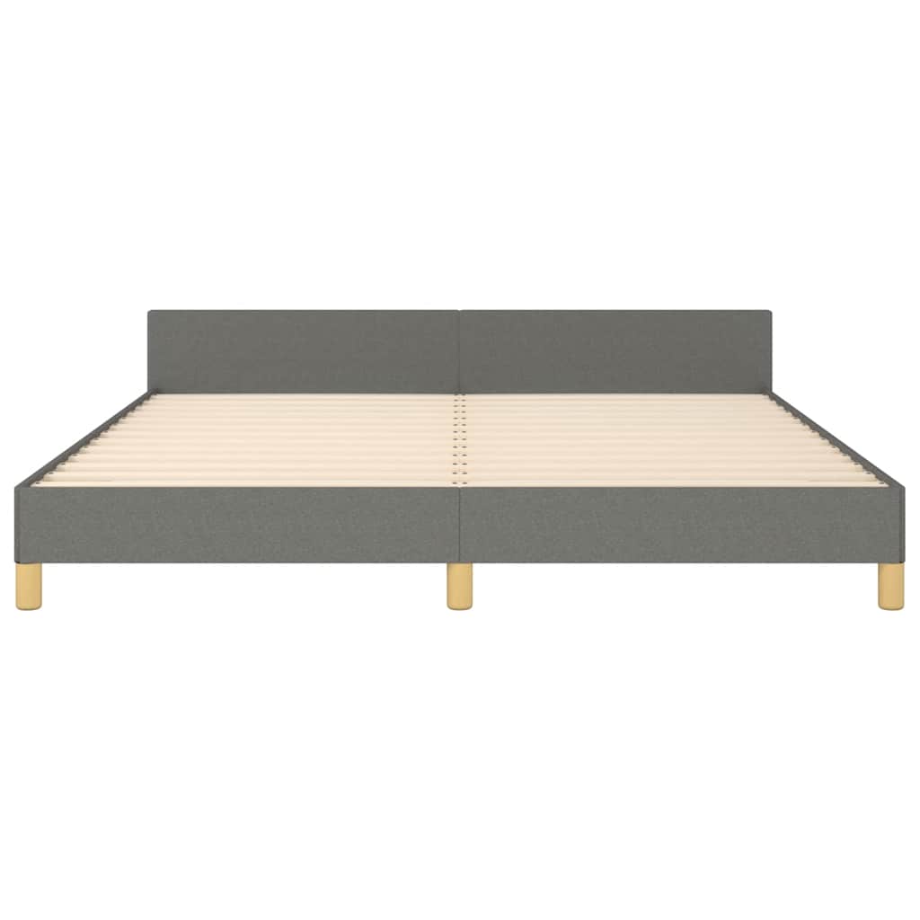 Cadre de lit sans matelas gris foncé 160x200 cm tissu - XIOS