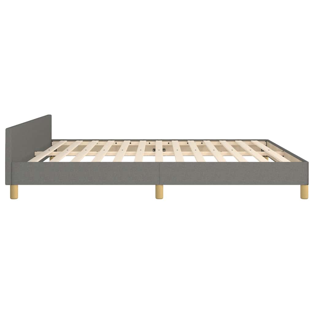 Cadre de lit sans matelas gris foncé 160x200 cm tissu - XIOS