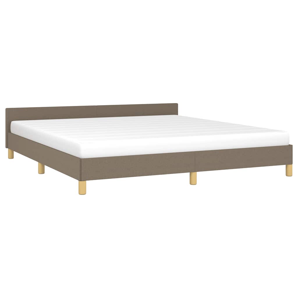 Cadre de lit sans matelas taupe 160x200 cm tissu - XIOS