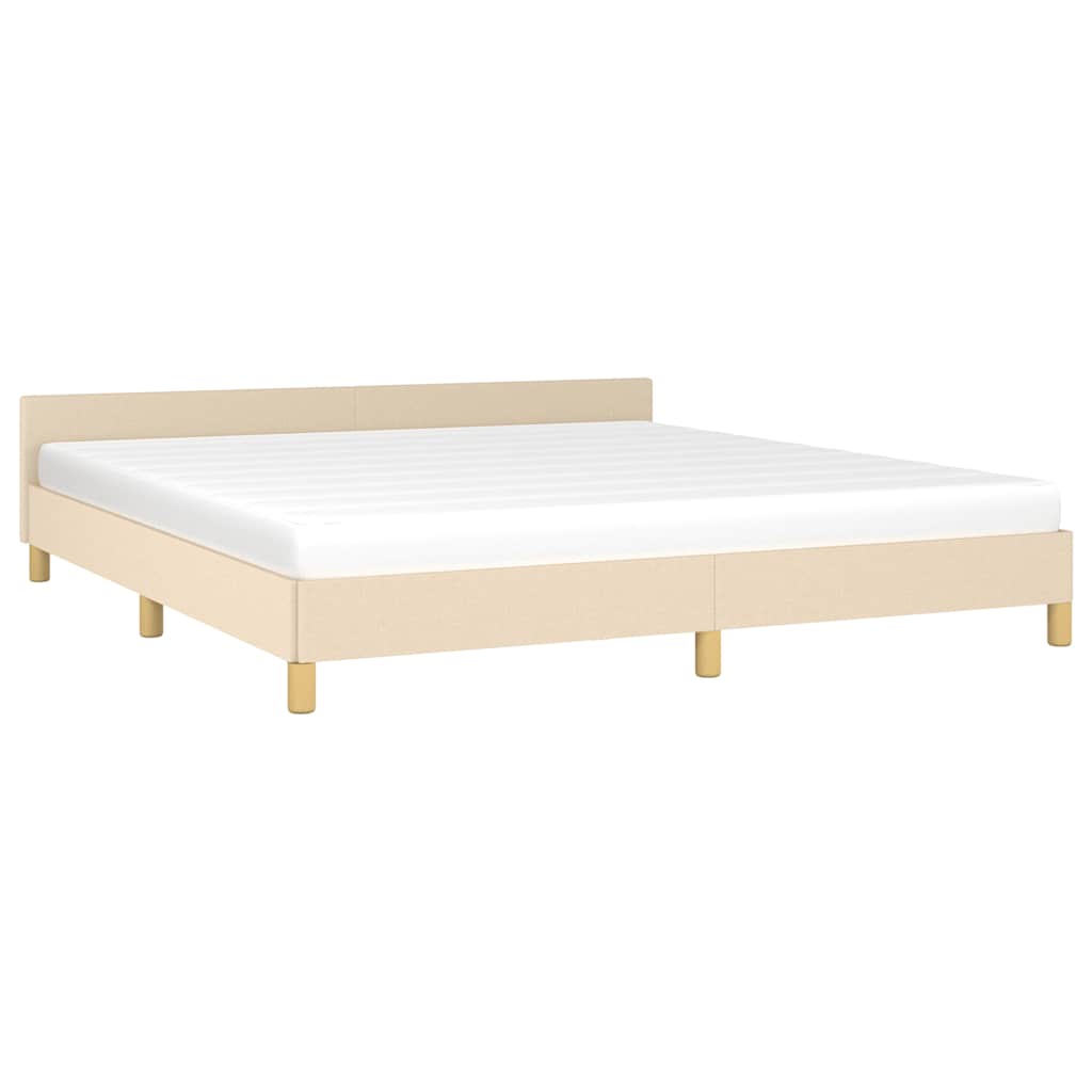 Cadre de lit sans matelas crème 160x200 cm tissu - XIOS