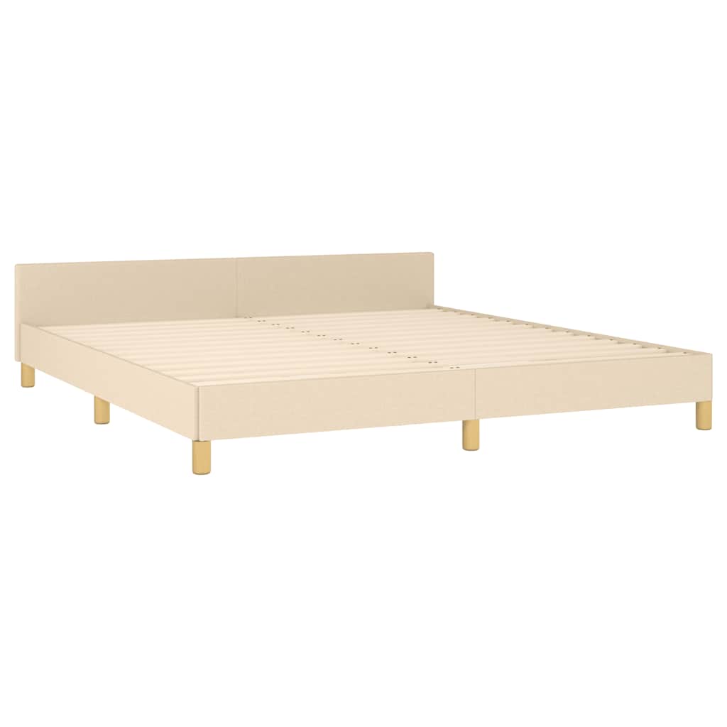 Cadre de lit sans matelas crème 160x200 cm tissu - XIOS