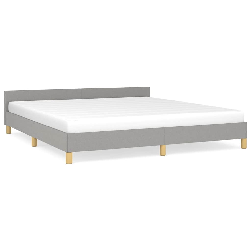 Cadre de lit sans matelas gris clair 180x200 cm tissu - XIOS