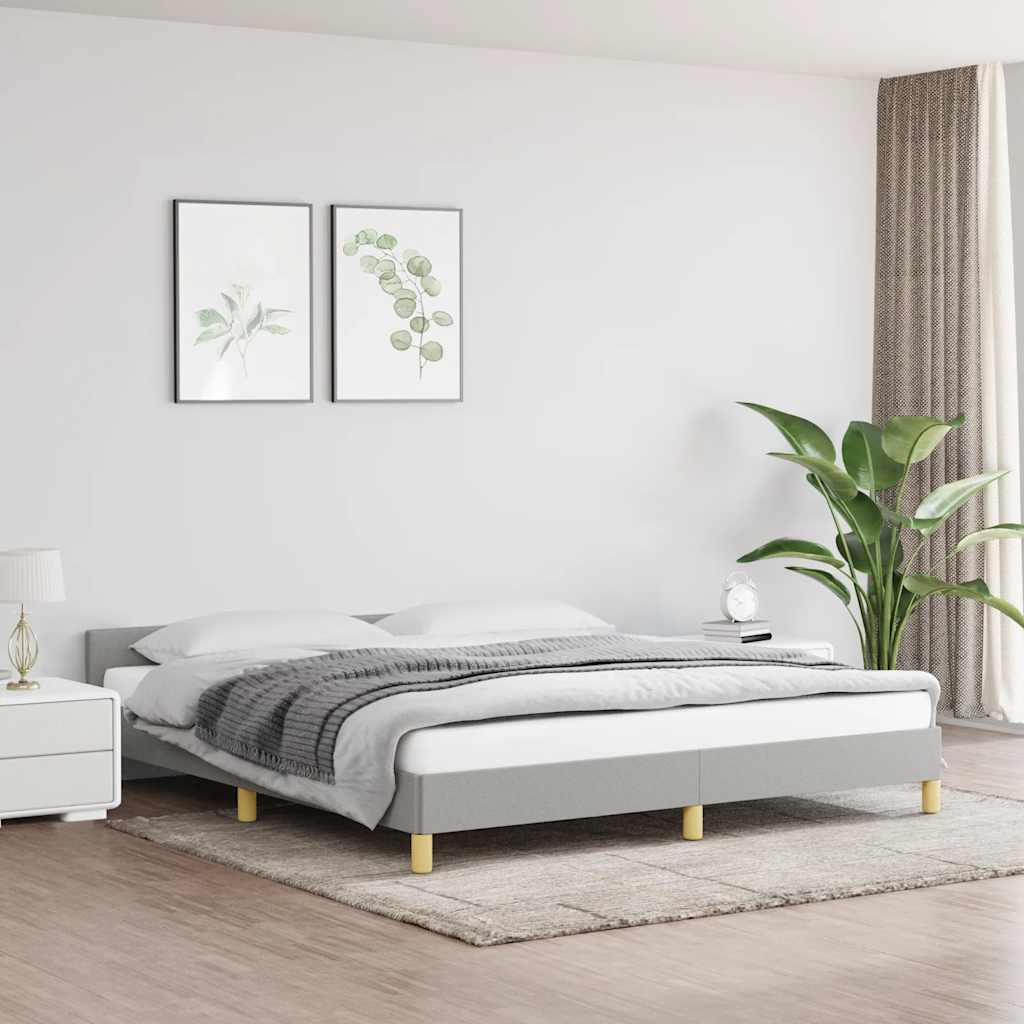 Cadre de lit sans matelas gris clair 180x200 cm tissu - XIOS