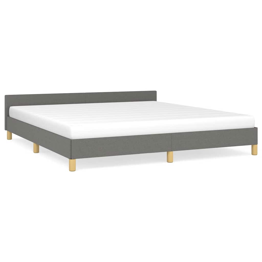 Cadre de lit sans matelas gris foncé 180x200 cm tissu - XIOS