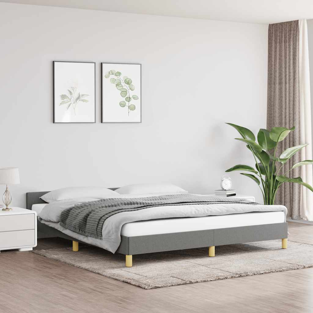 Cadre de lit sans matelas gris foncé 180x200 cm tissu - XIOS
