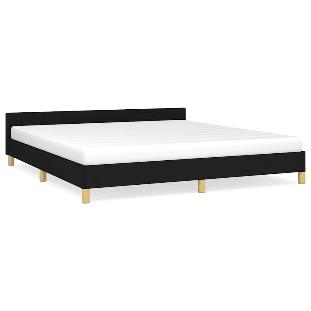 Cadre de lit sans matelas noir 180x200 cm tissu - XIOS