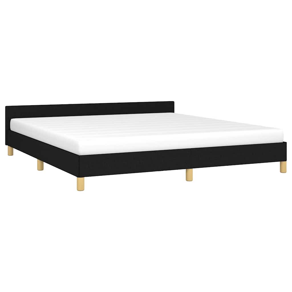 Cadre de lit sans matelas noir 180x200 cm tissu - XIOS