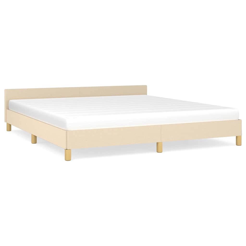 Cadre de lit sans matelas crème 180x200 cm tissu - XIOS