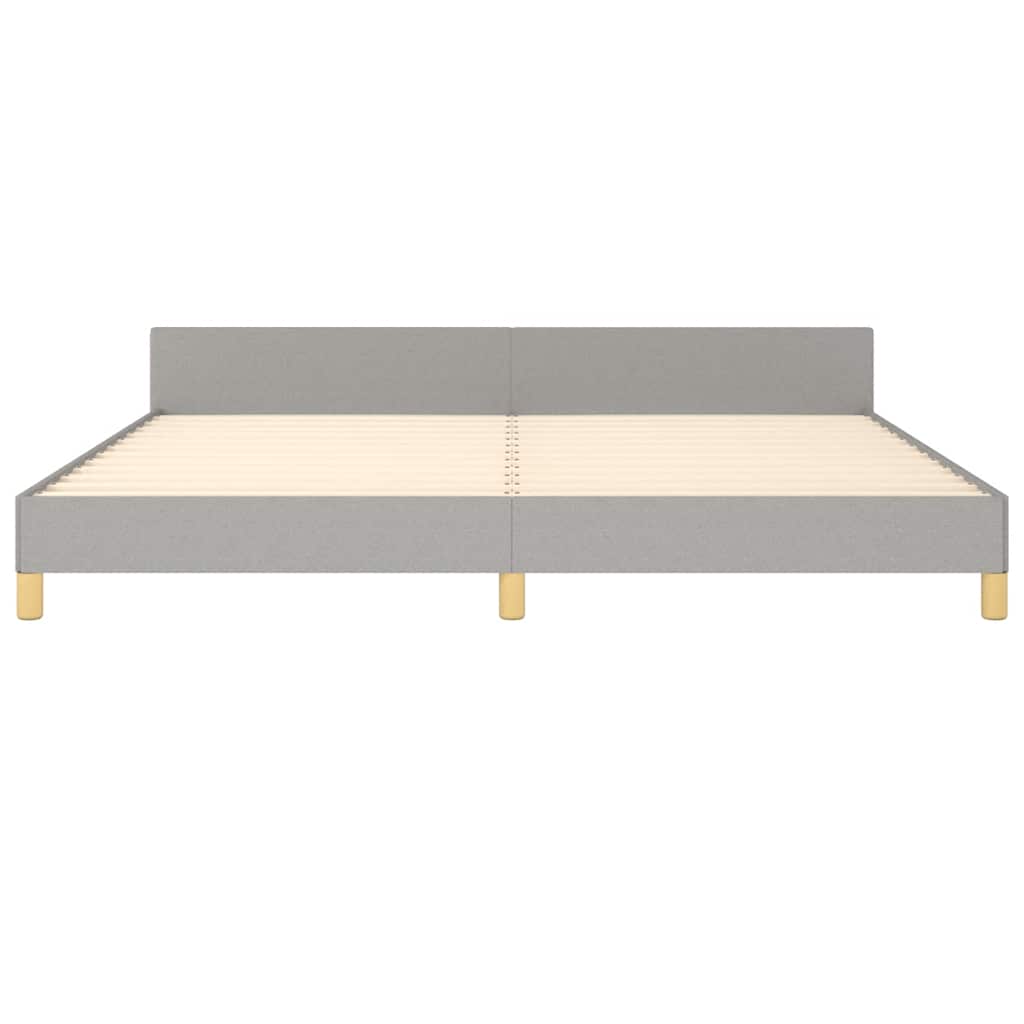 Cadre de lit sans matelas gris clair 200x200 cm tissu - XIOS