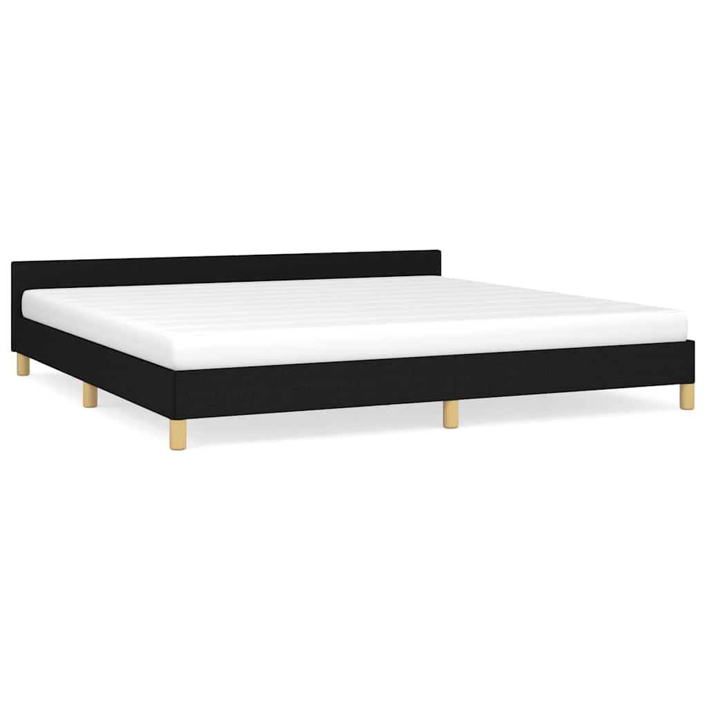 Cadre de lit sans matelas noir 200x200 cm tissu - XIOS