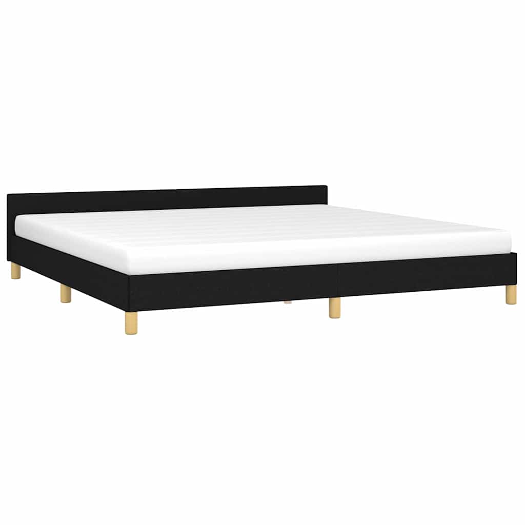 Cadre de lit sans matelas noir 200x200 cm tissu - XIOS
