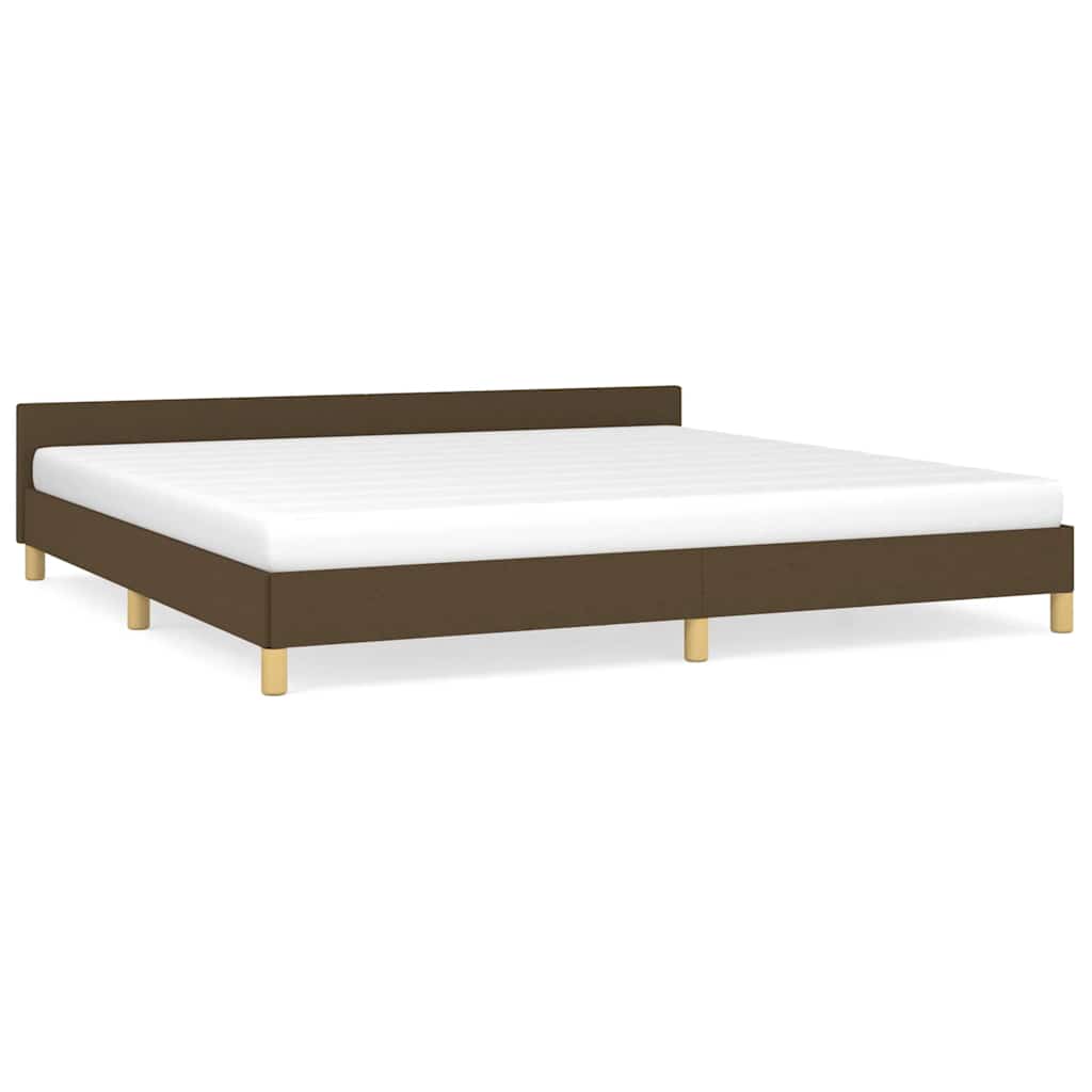 Cadre de lit sans matelas marron foncé 200x200 cm tissu - XIOS
