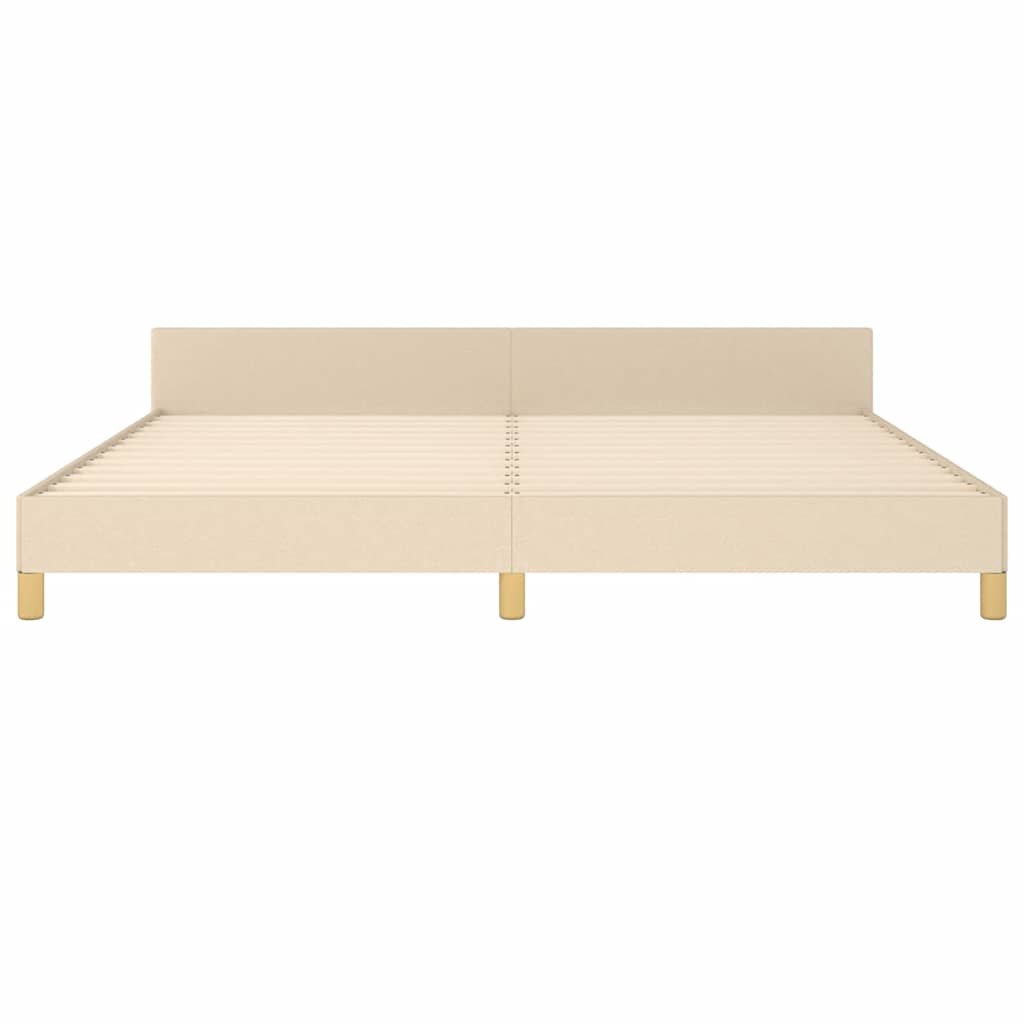 Cadre de lit sans matelas crème 200x200 cm tissu - XIOS