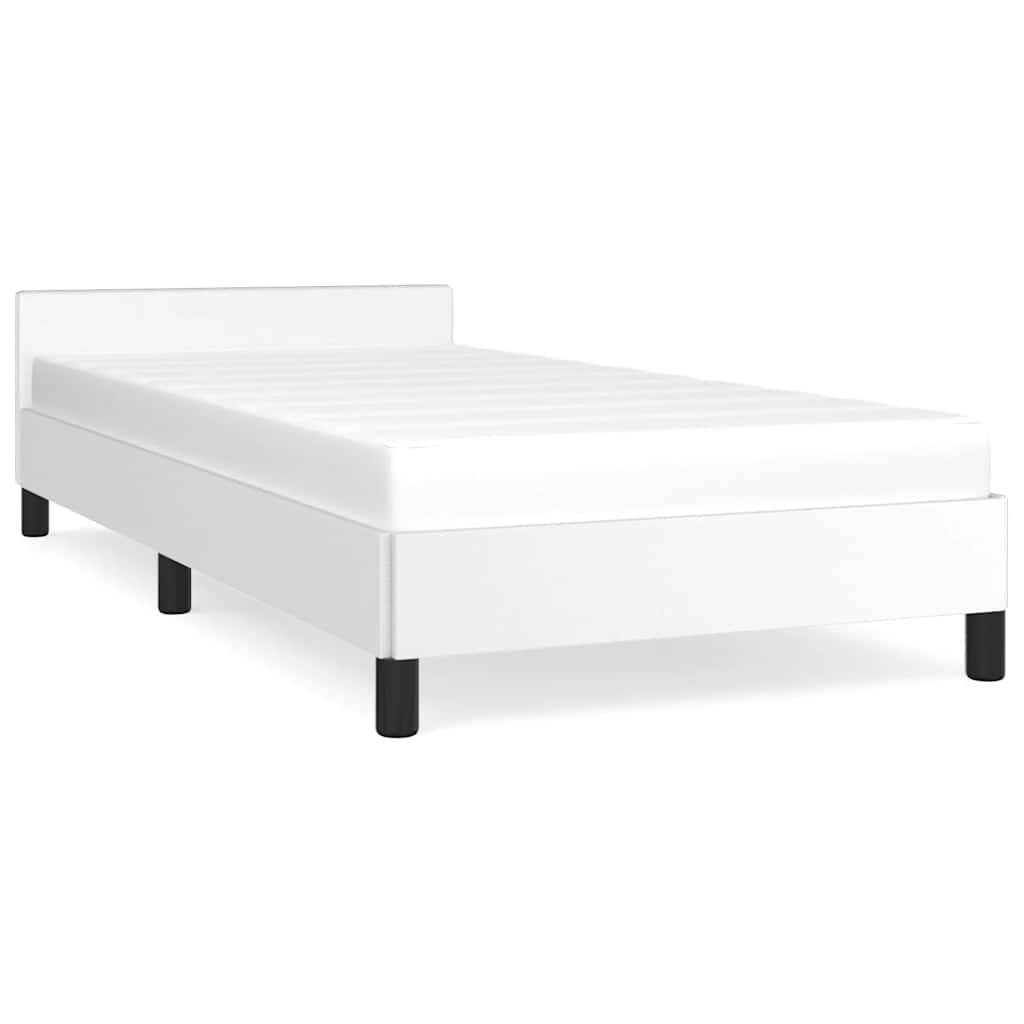 Cadre de lit avec tête de lit sans matelas blanc 80x200 cm - XIOS