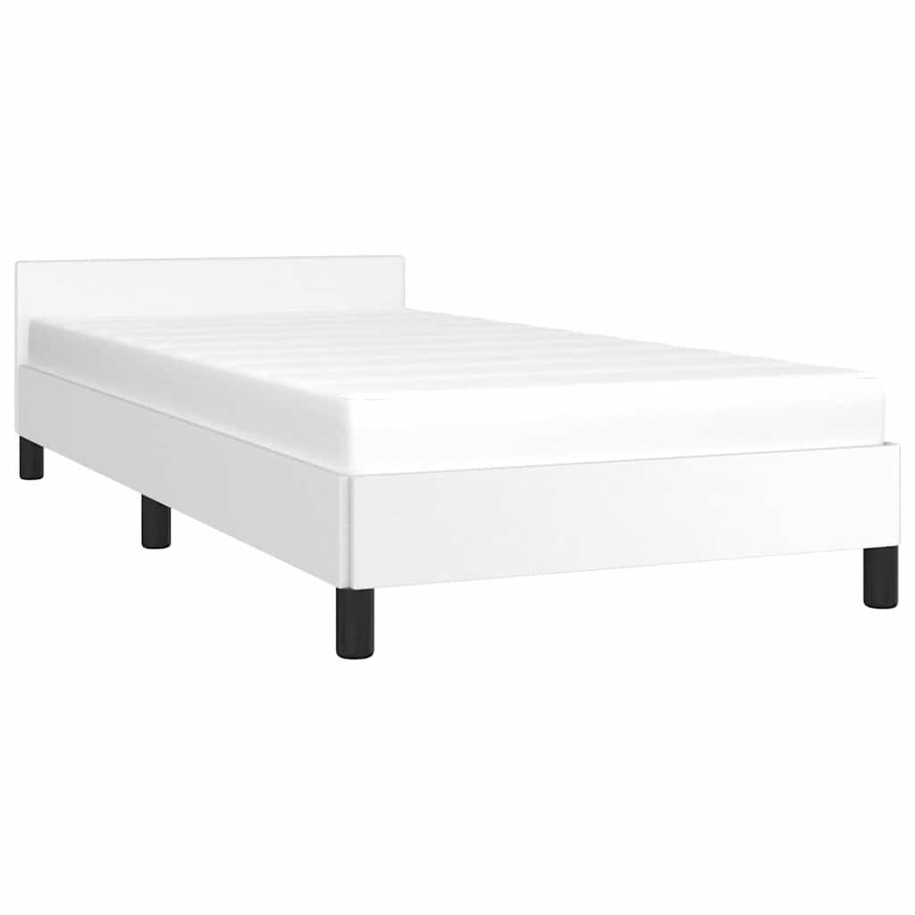 Cadre de lit avec tête de lit sans matelas blanc 80x200 cm - XIOS