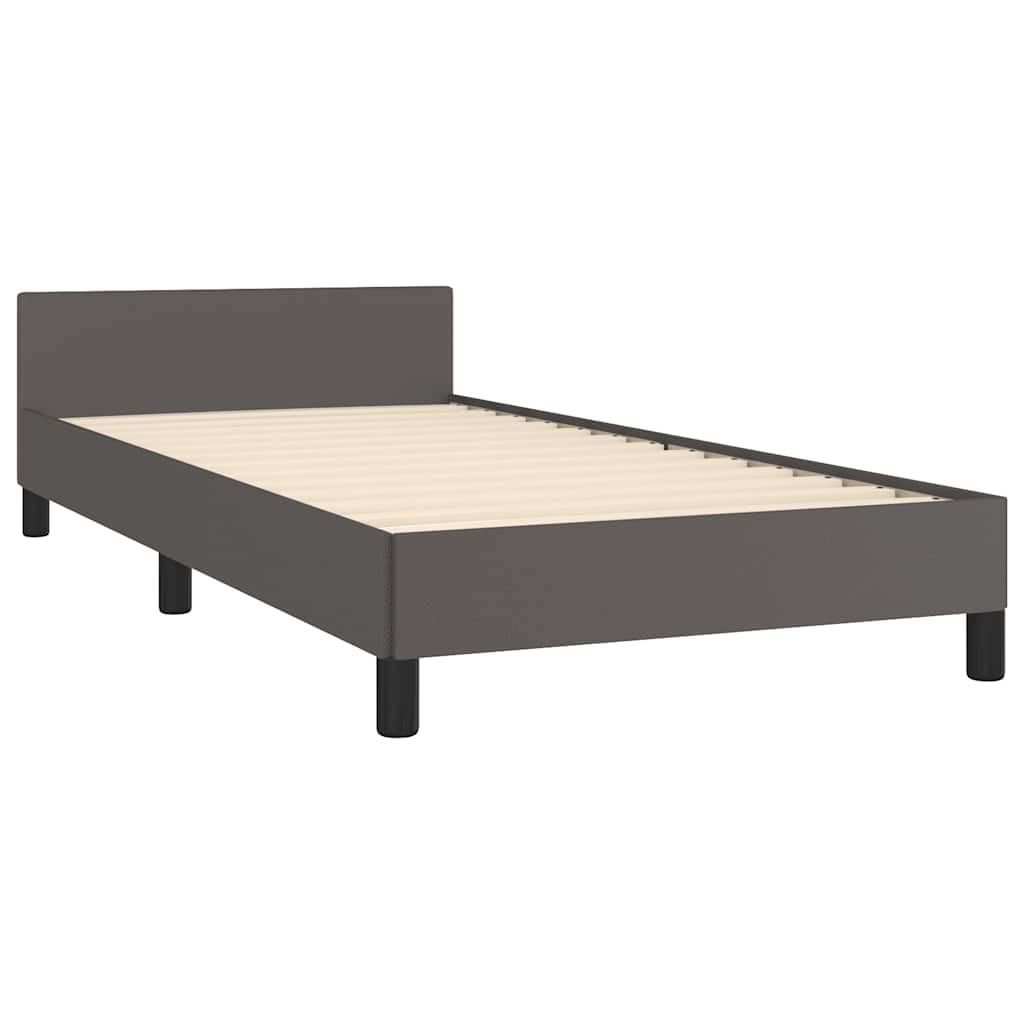 Cadre de lit avec tête de lit sans matelas gris 80x200 cm - XIOS