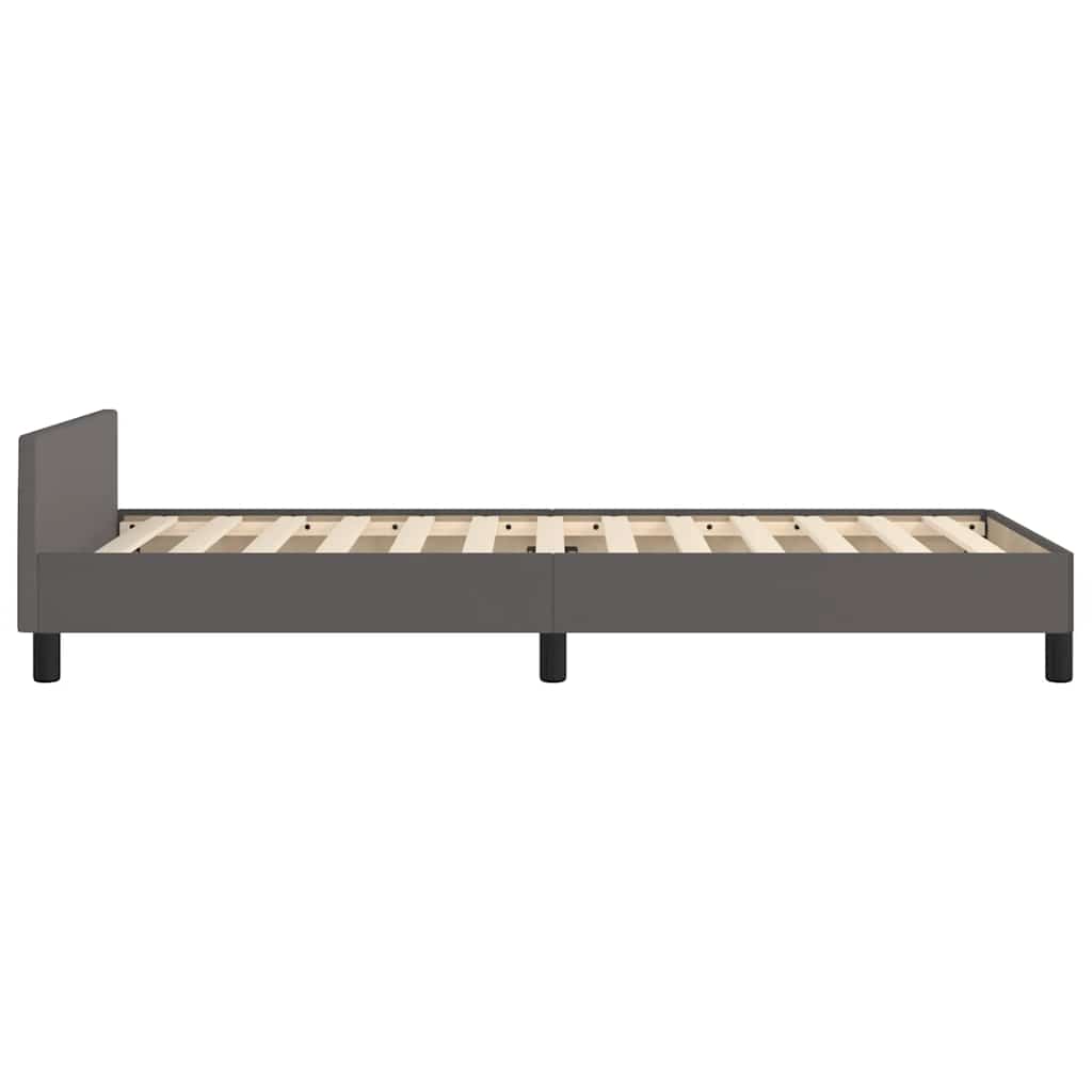 Cadre de lit avec tête de lit sans matelas gris 80x200 cm - XIOS