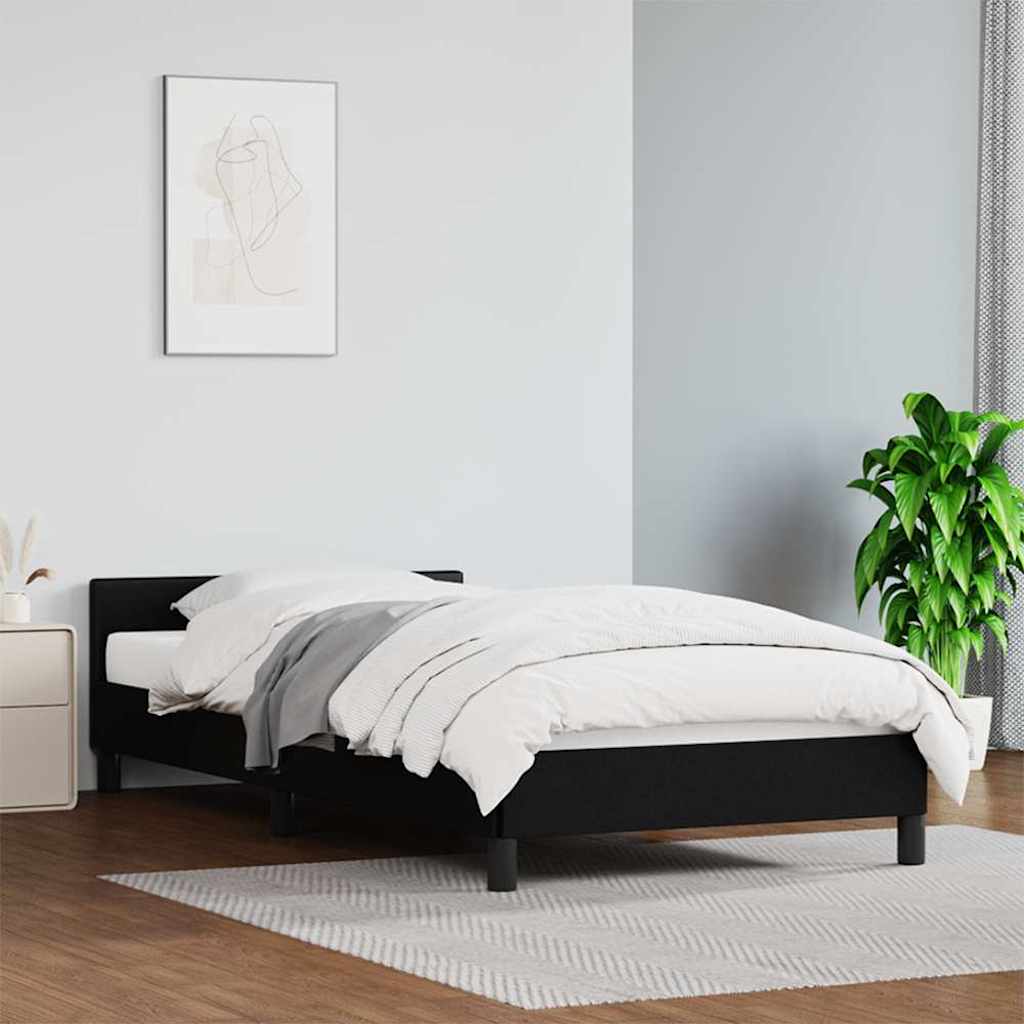 Cadre de lit avec tête de lit sans matelas noir 90x190 cm - XIOS