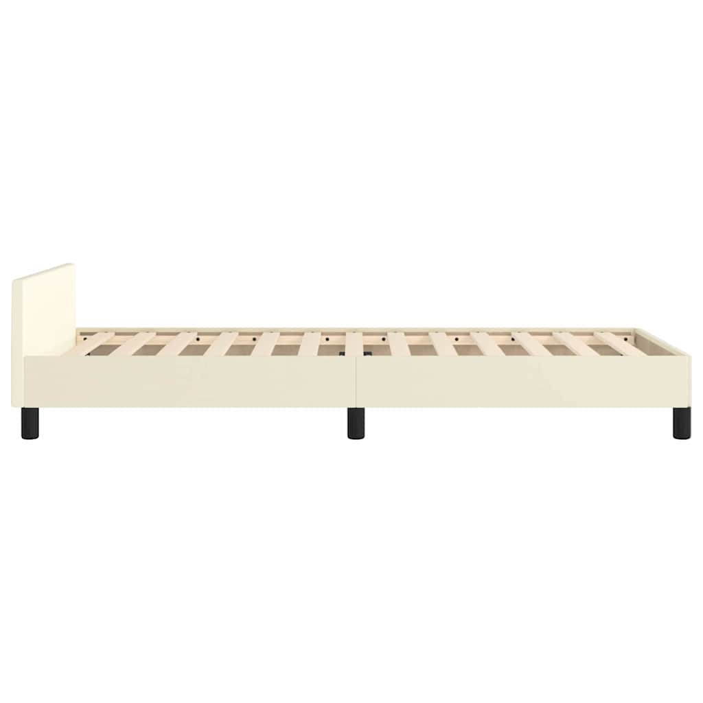 Cadre de lit avec tête de lit sans matelas crème 100x200 cm - XIOS