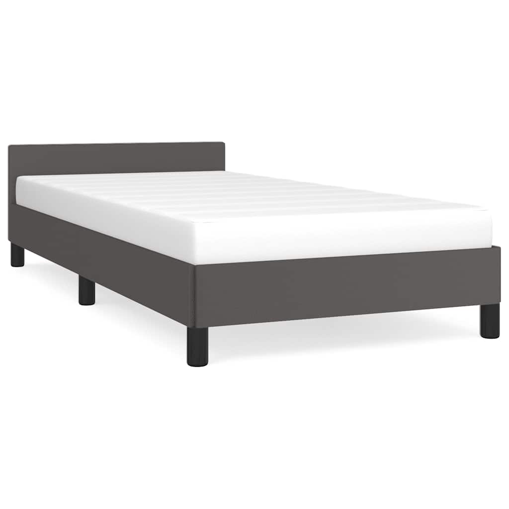 Cadre de lit avec tête de lit sans matelas gris 100x200 cm - XIOS