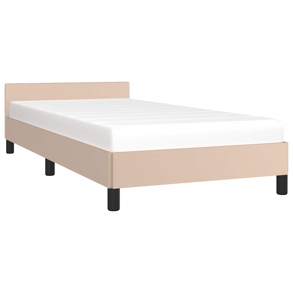 Cadre de lit avec tête de lit sans matelas cappuccino 100x200cm - XIOS