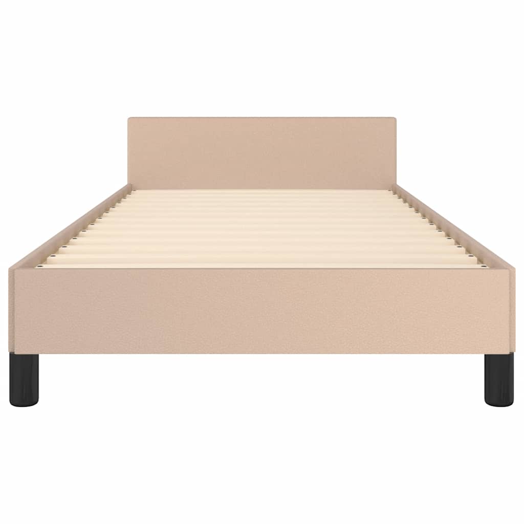 Cadre de lit avec tête de lit sans matelas cappuccino 100x200cm - XIOS
