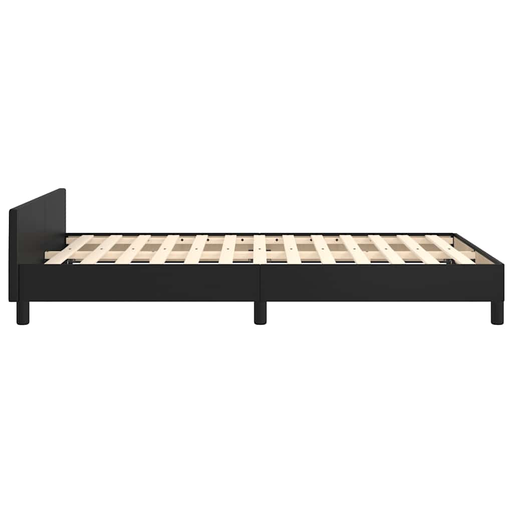 Cadre de lit avec tête de lit sans matelas noir 120x200 cm - XIOS