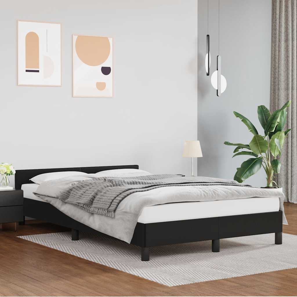 Cadre de lit avec tête de lit sans matelas noir 120x200 cm - XIOS