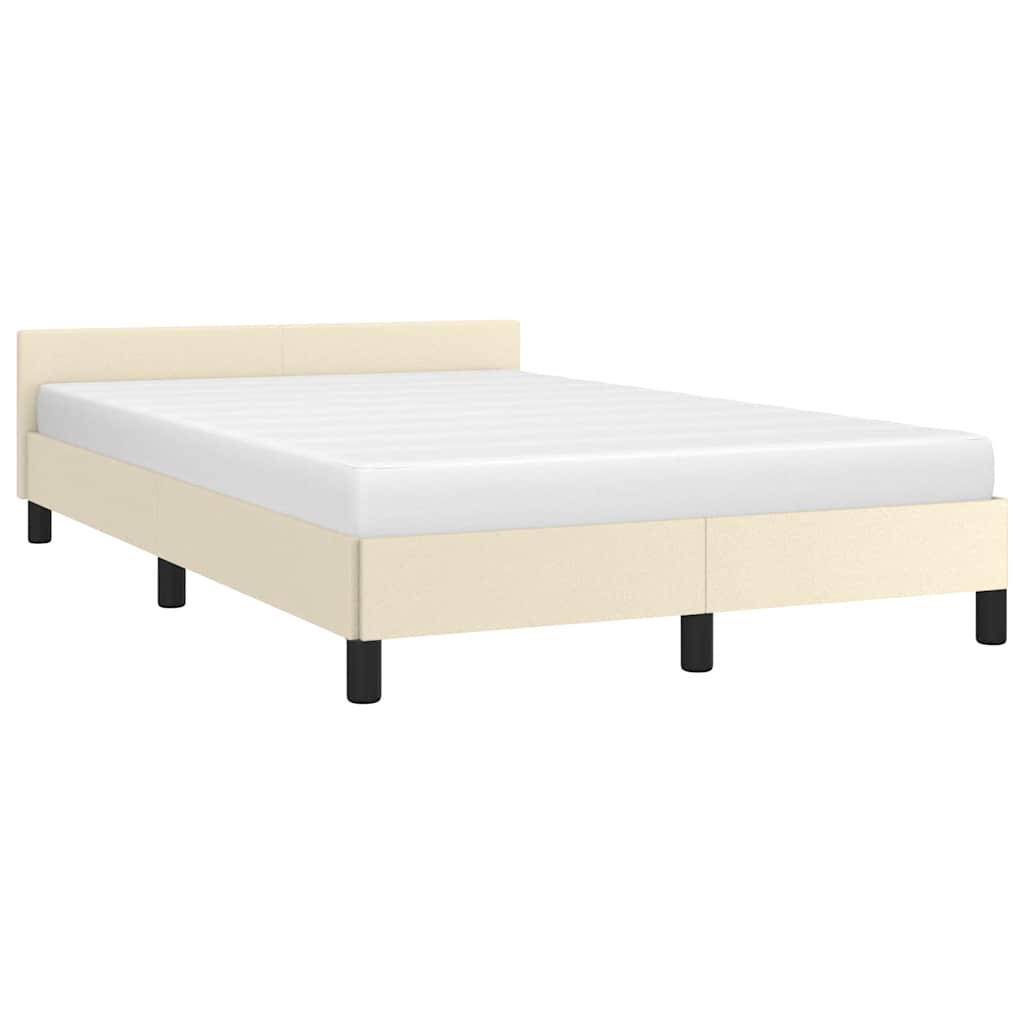 Cadre de lit avec tête de lit sans matelas crème 120x200 cm - XIOS