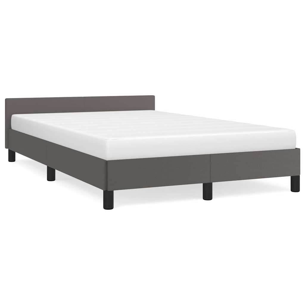 Cadre de lit avec tête de lit sans matelas gris 120x200 cm - XIOS