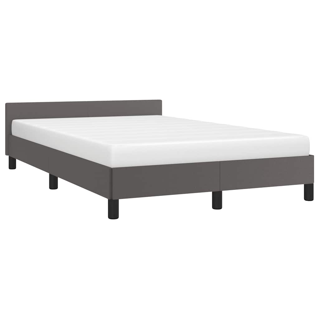 Cadre de lit avec tête de lit sans matelas gris 120x200 cm - XIOS