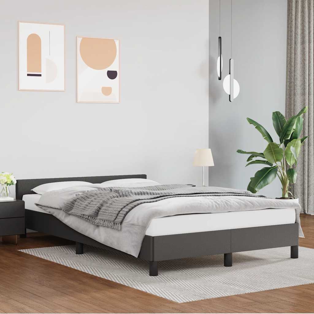 Cadre de lit avec tête de lit sans matelas gris 120x200 cm - XIOS