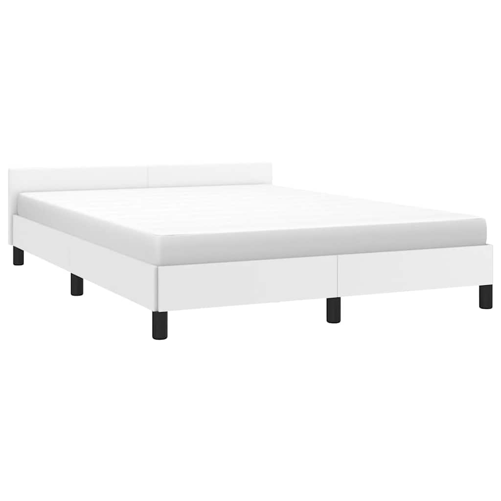 Cadre de lit avec tête de lit sans matelas blanc 140x190 cm - XIOS