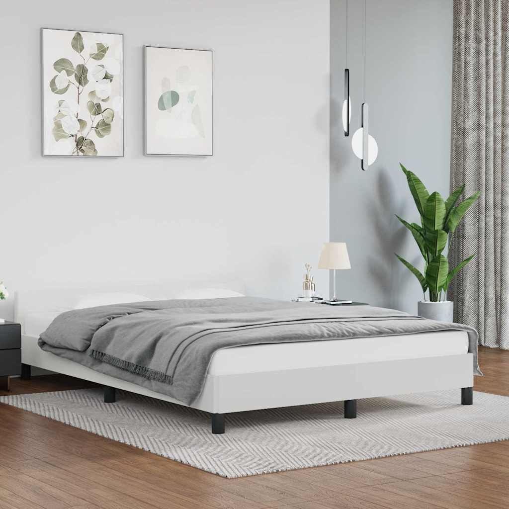 Cadre de lit avec tête de lit sans matelas blanc 140x190 cm - XIOS