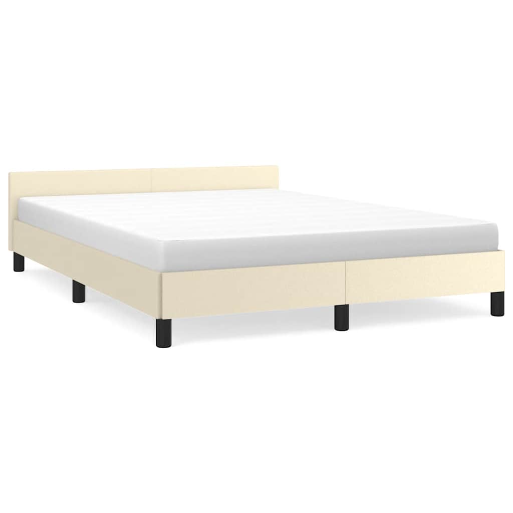 Cadre de lit avec tête de lit sans matelas crème 140x190 cm - XIOS