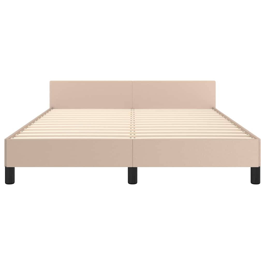 Cadre de lit avec tête de lit sans matelas cappuccino 140x190cm - XIOS