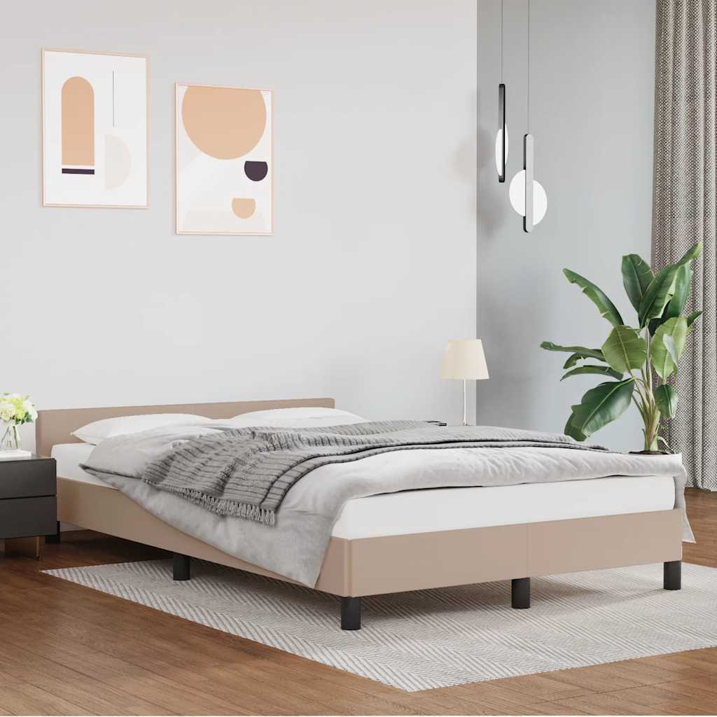 Cadre de lit avec tête de lit sans matelas cappuccino 140x190cm - XIOS
