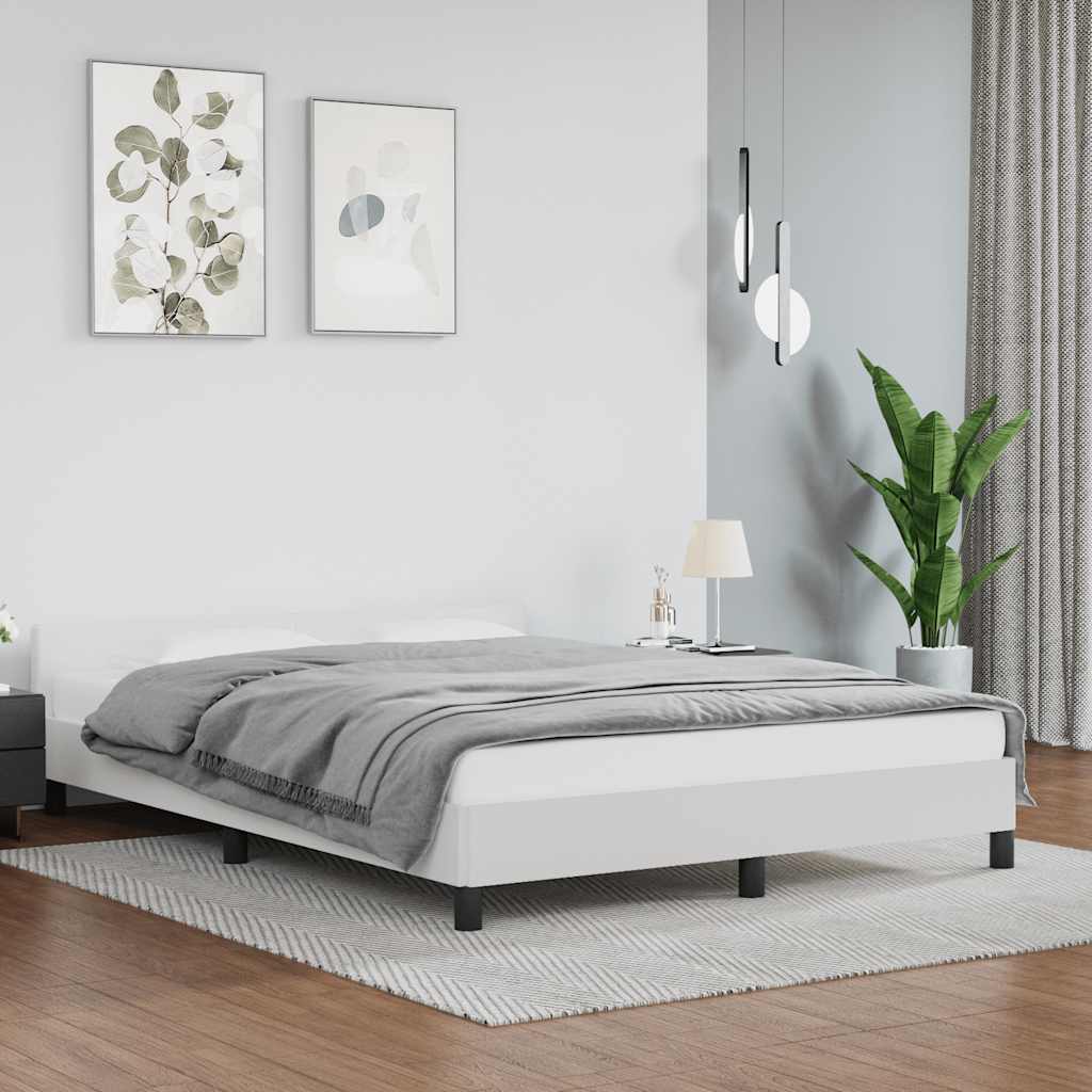 Cadre de lit avec tête de lit sans matelas blanc 140x200 cm - XIOS