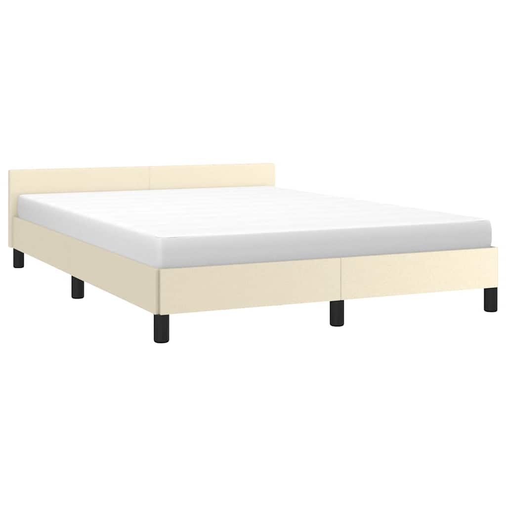 Cadre de lit avec tête de lit sans matelas crème 140x200 cm - XIOS