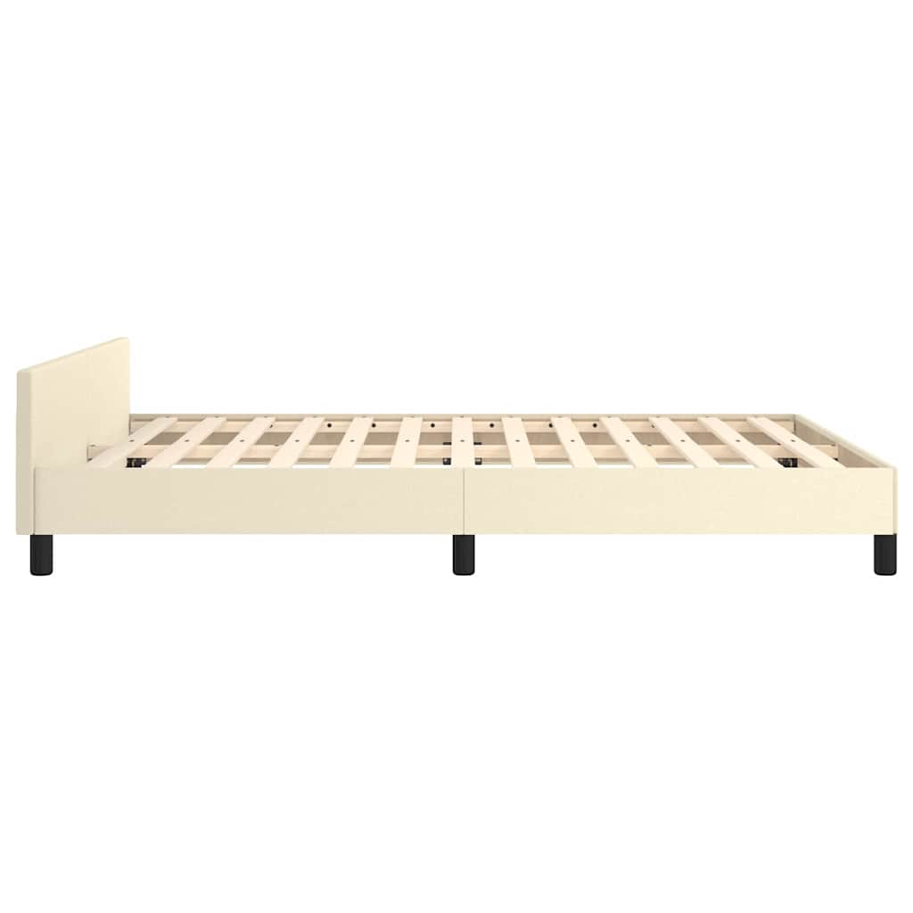 Cadre de lit avec tête de lit sans matelas crème 140x200 cm - XIOS