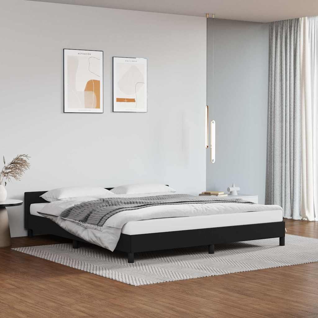 Cadre de lit avec tête de lit sans matelas noir 160x200 cm - XIOS