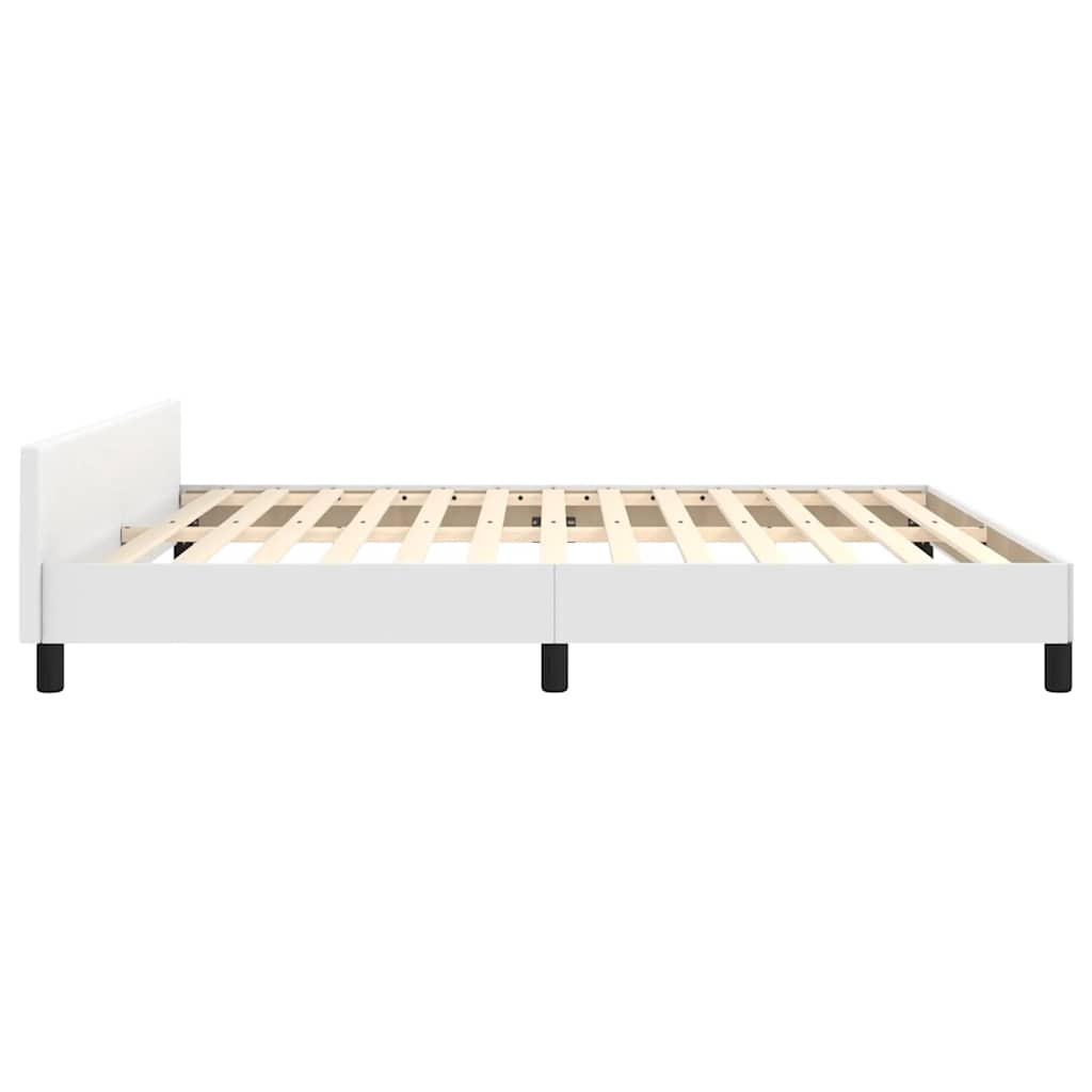 Cadre de lit avec tête de lit sans matelas blanc 160x200 cm - XIOS